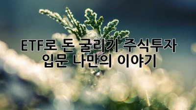 ETF로 돈 굴리기💰: 주식투자 입문, 나만의 이야기